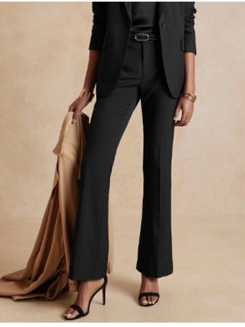 Banana Republic Factory Black Sculpted Stretch Bootcut Trouser Pant 6p